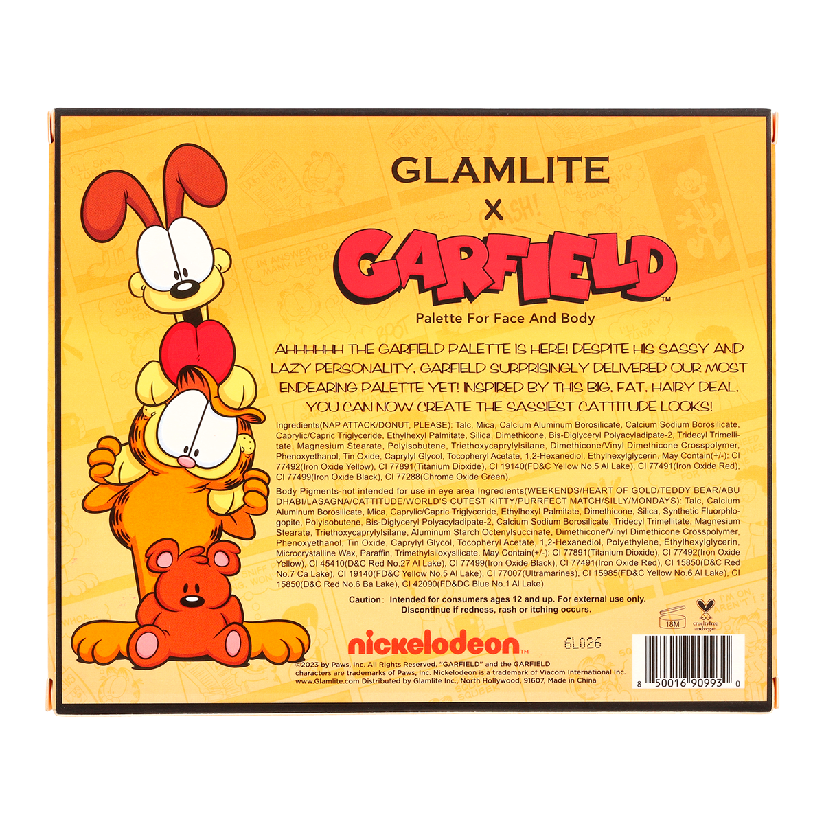 Garfield x Glamlite 12 Shadow Palette