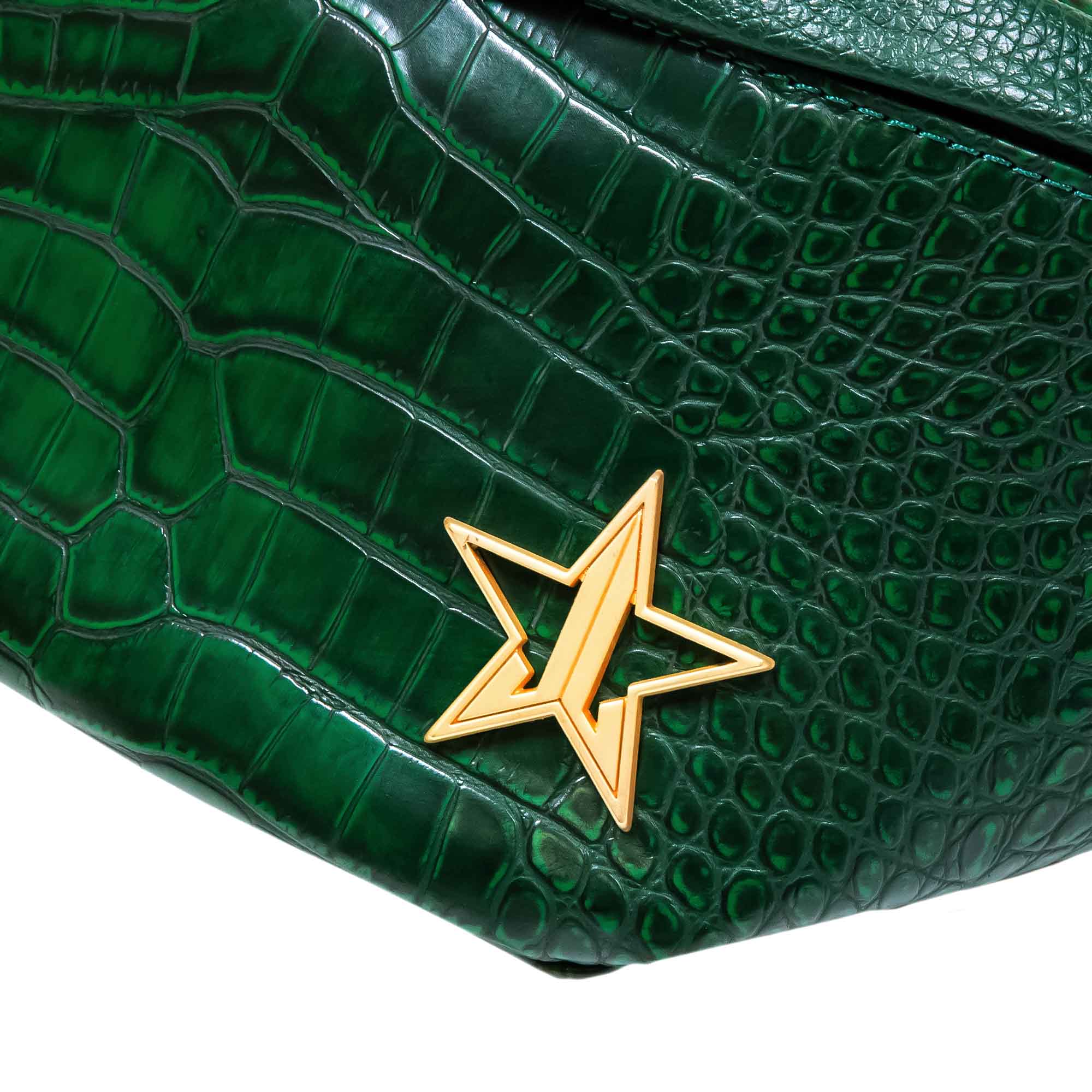 Blood Money Green Crocodile Cross Body