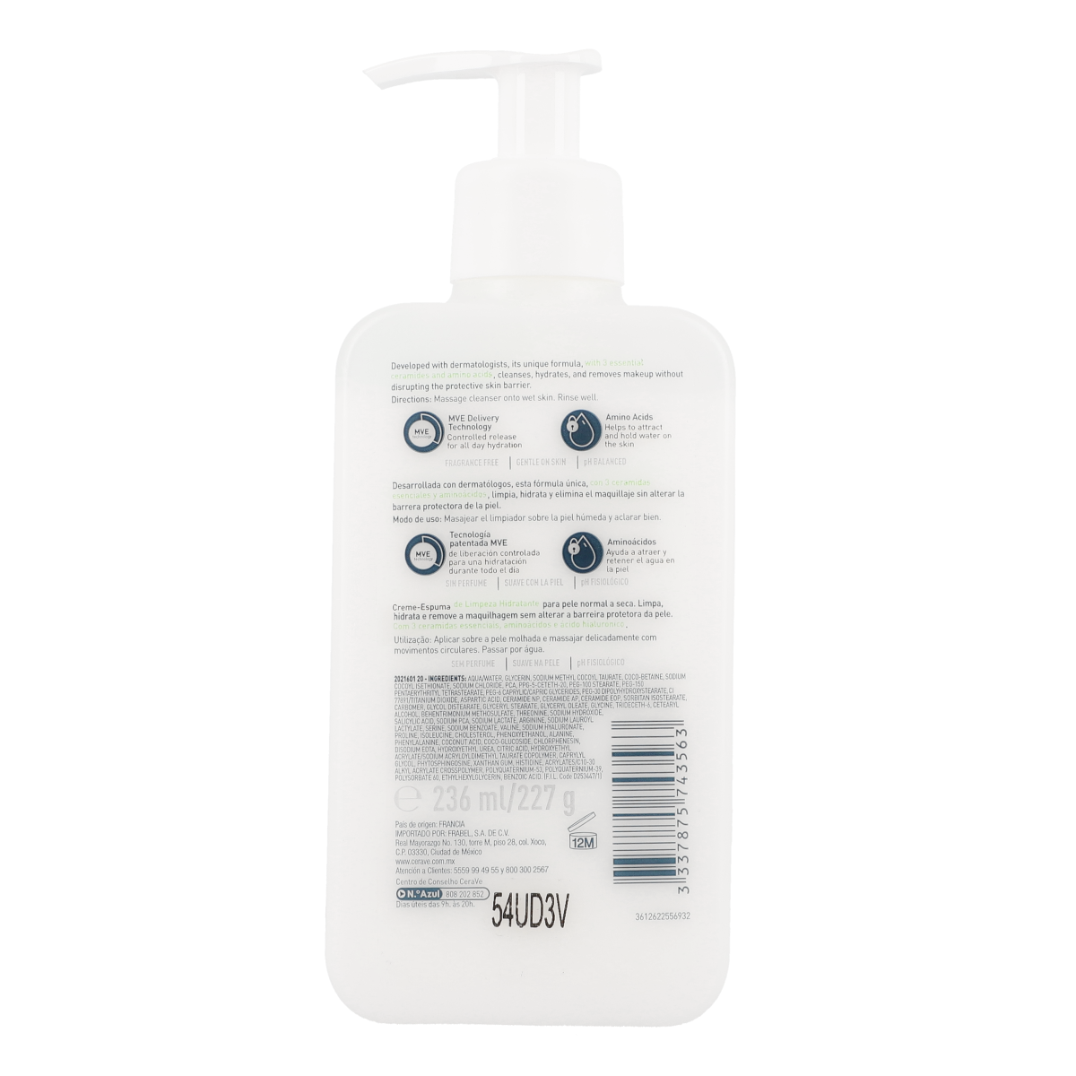 Espuma Hidratante / CeraVe 236 ml