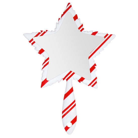 Hand Mirror Candy Cane Soft Touch Leaf
