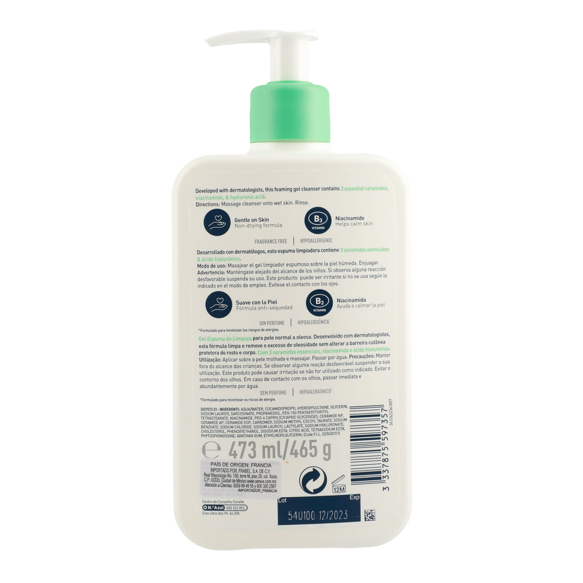 Gel Limpiador Espumoso / CeraVe 473 ml