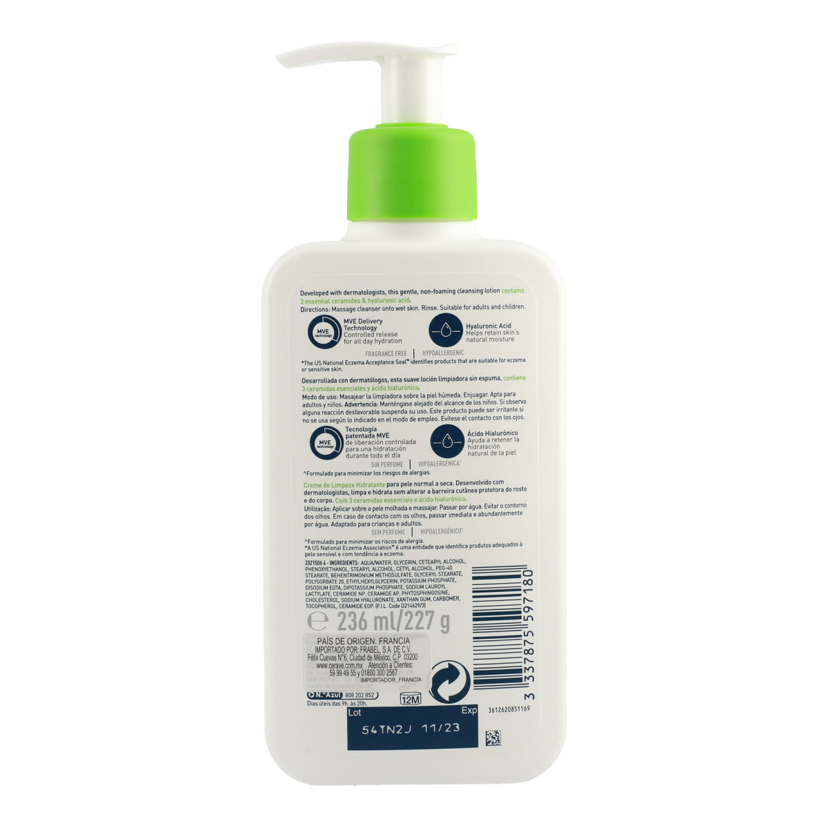 Limpiadora hidratante / CeraVe 236 ml