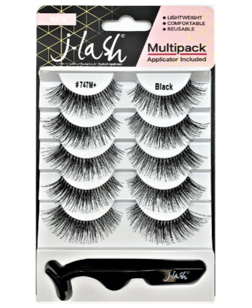 Multipack pestañas J-Lash #747M+ Black con aplicador