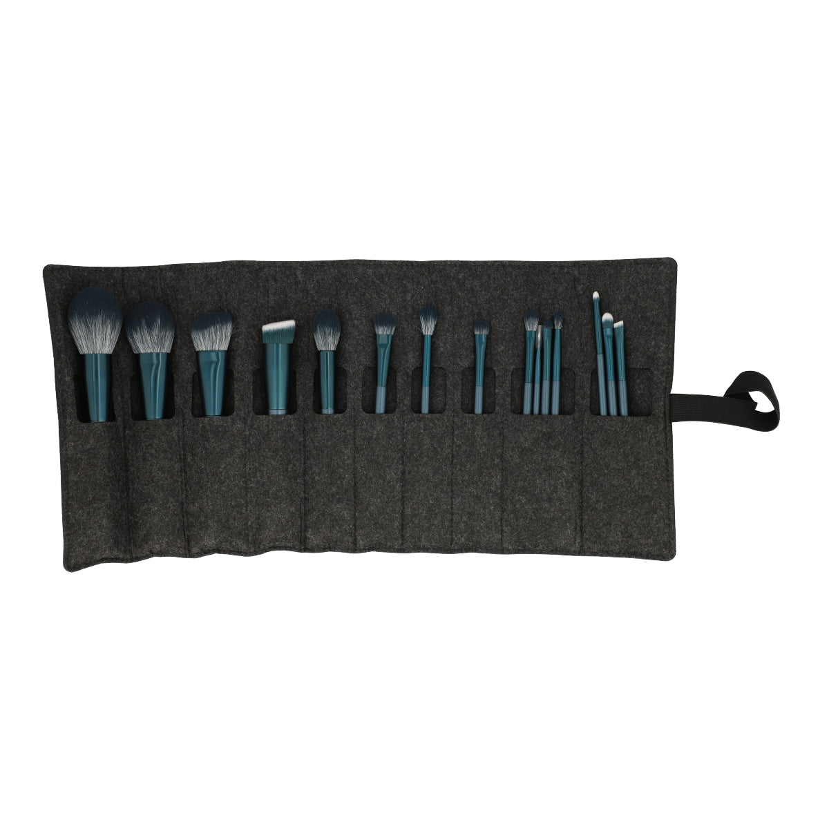 Jade Series Tourmaline Blue Makeup Brush Kit 15 Pcs