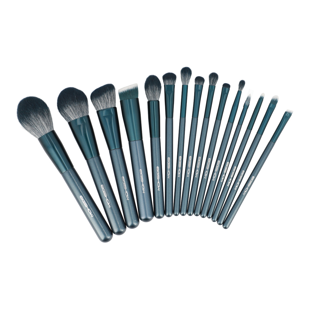 Jade Series Tourmaline Blue Makeup Brush Kit 15 Pcs