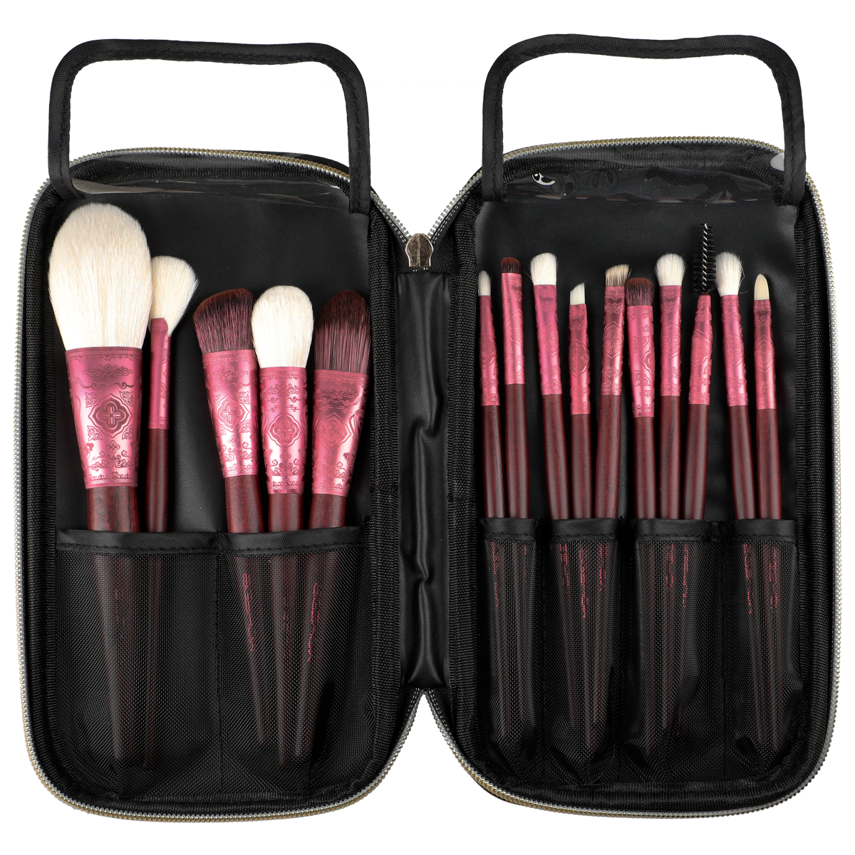 Splendid Series Red Flying Apsaras Makeup Brush Set 15 Pcs