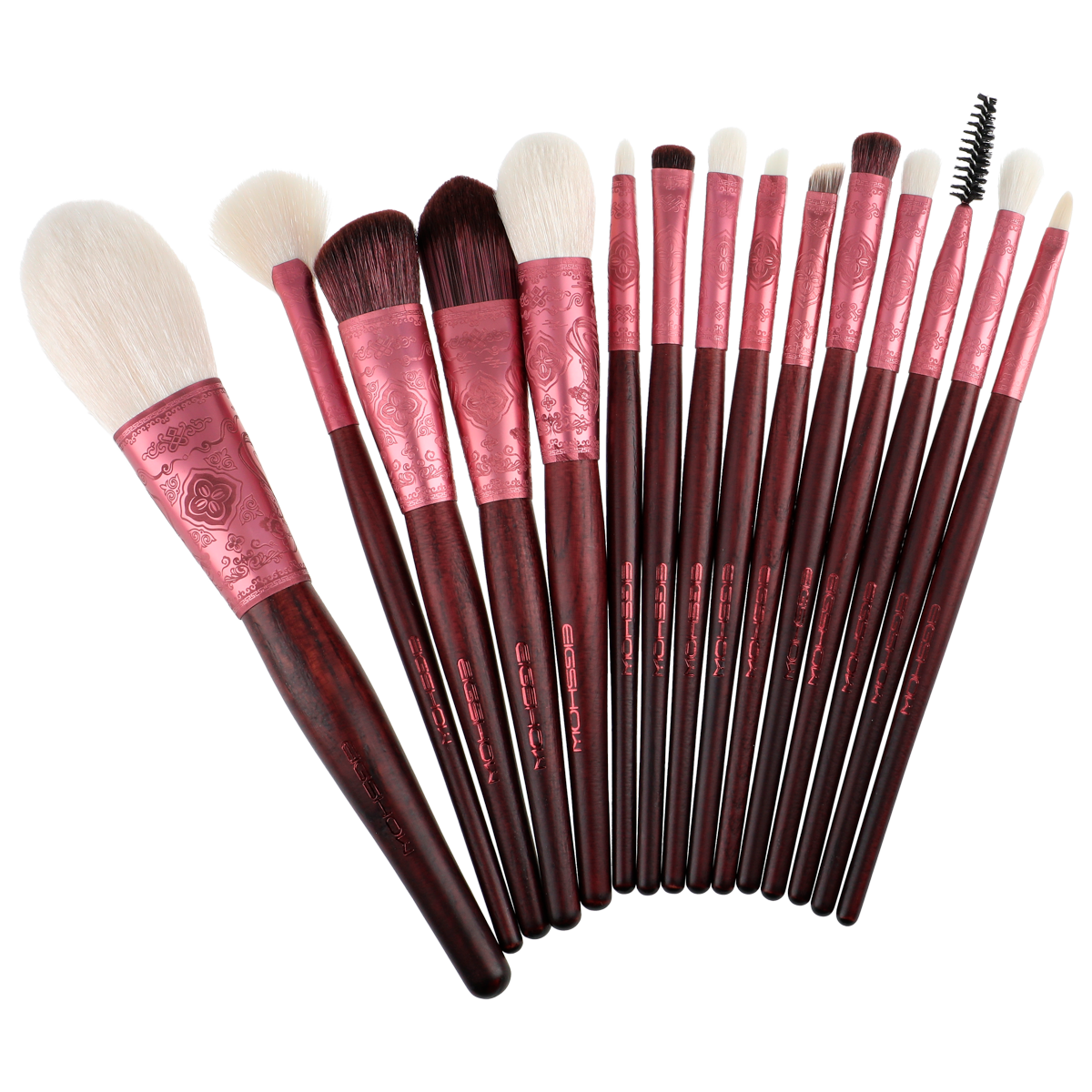 Splendid Series Red Flying Apsaras Makeup Brush Set 15 Pcs