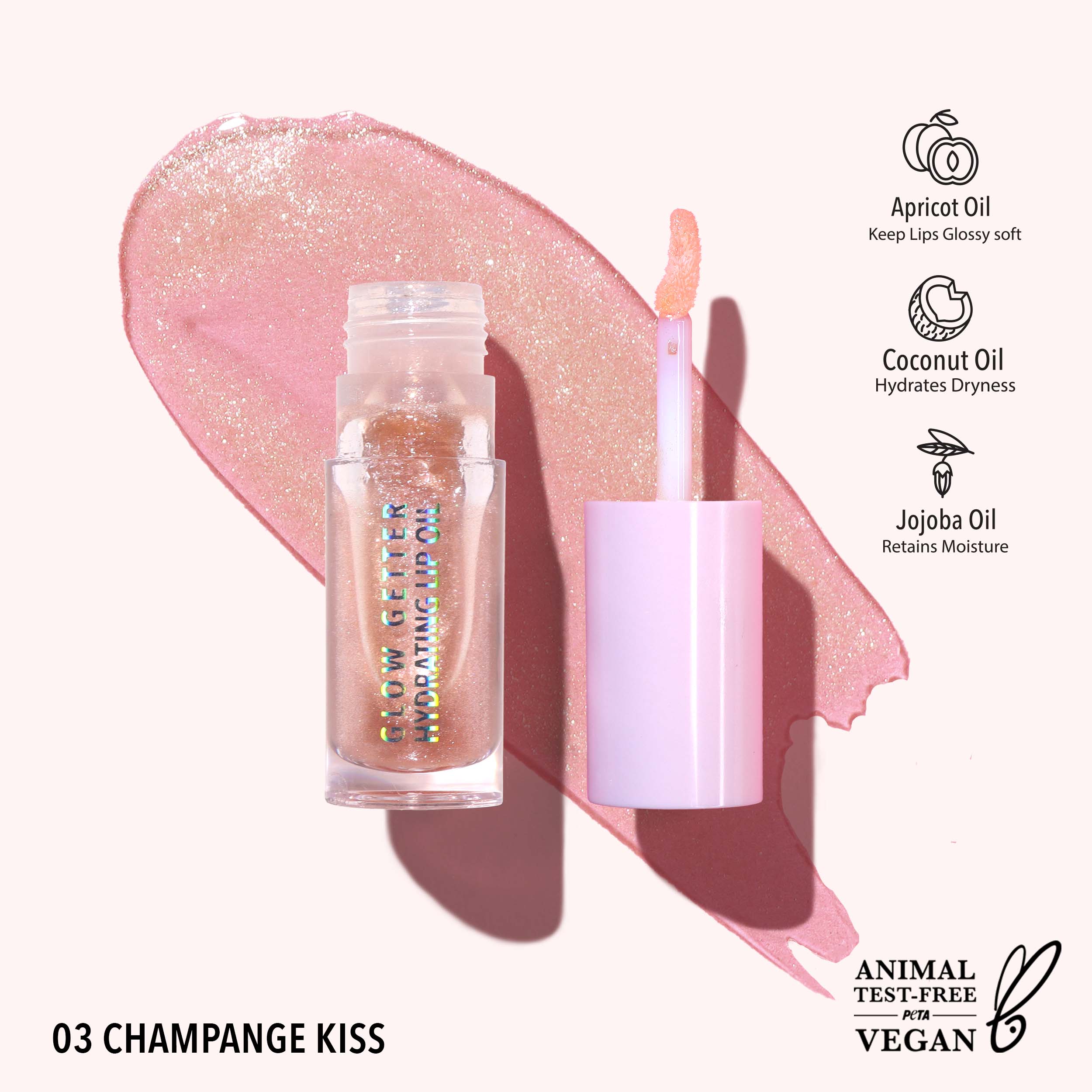 Glow Getter Hydrating Lip Oil 003 Champagne Kiss