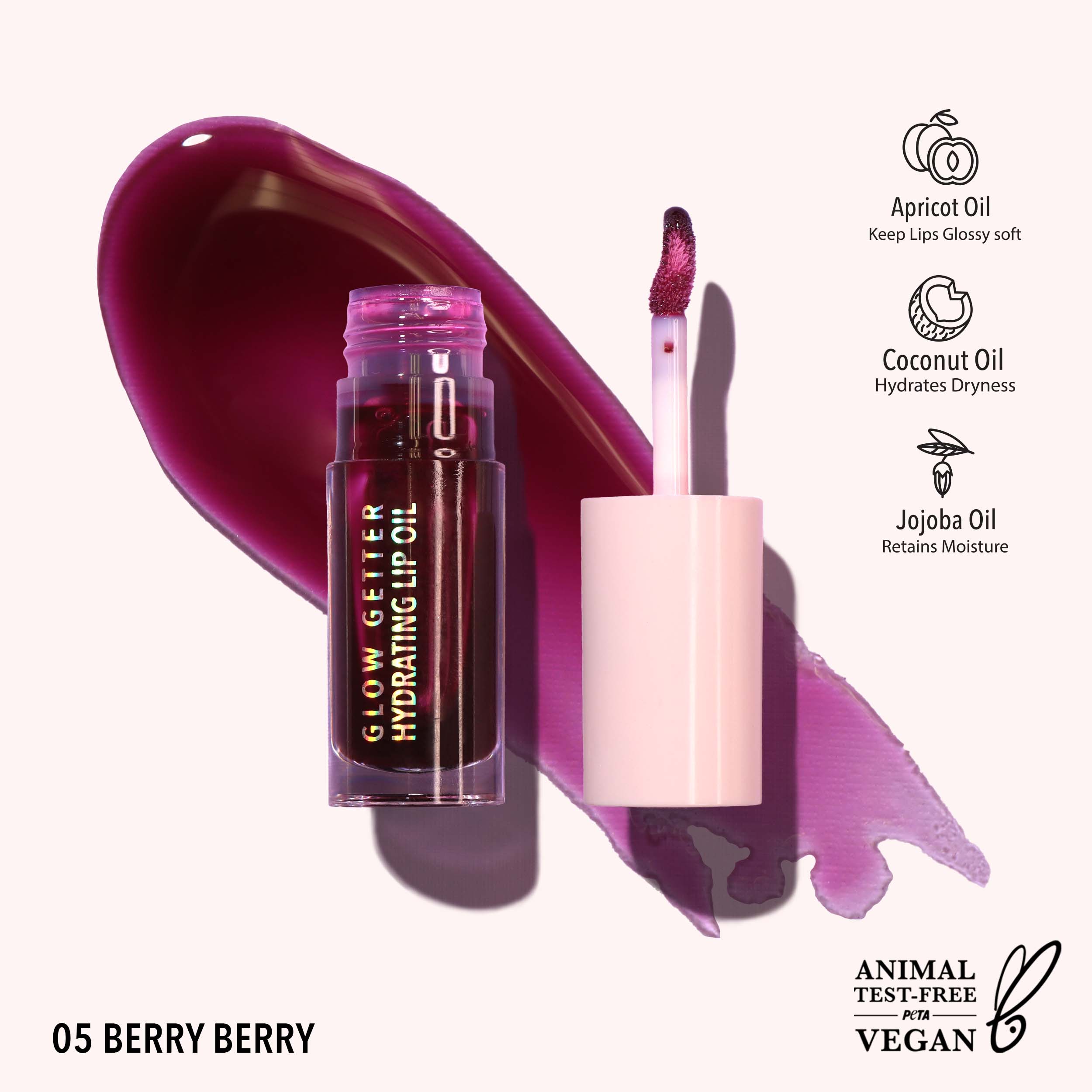 Glow Getter Hydrating Lip Oil 005 Berry Berry