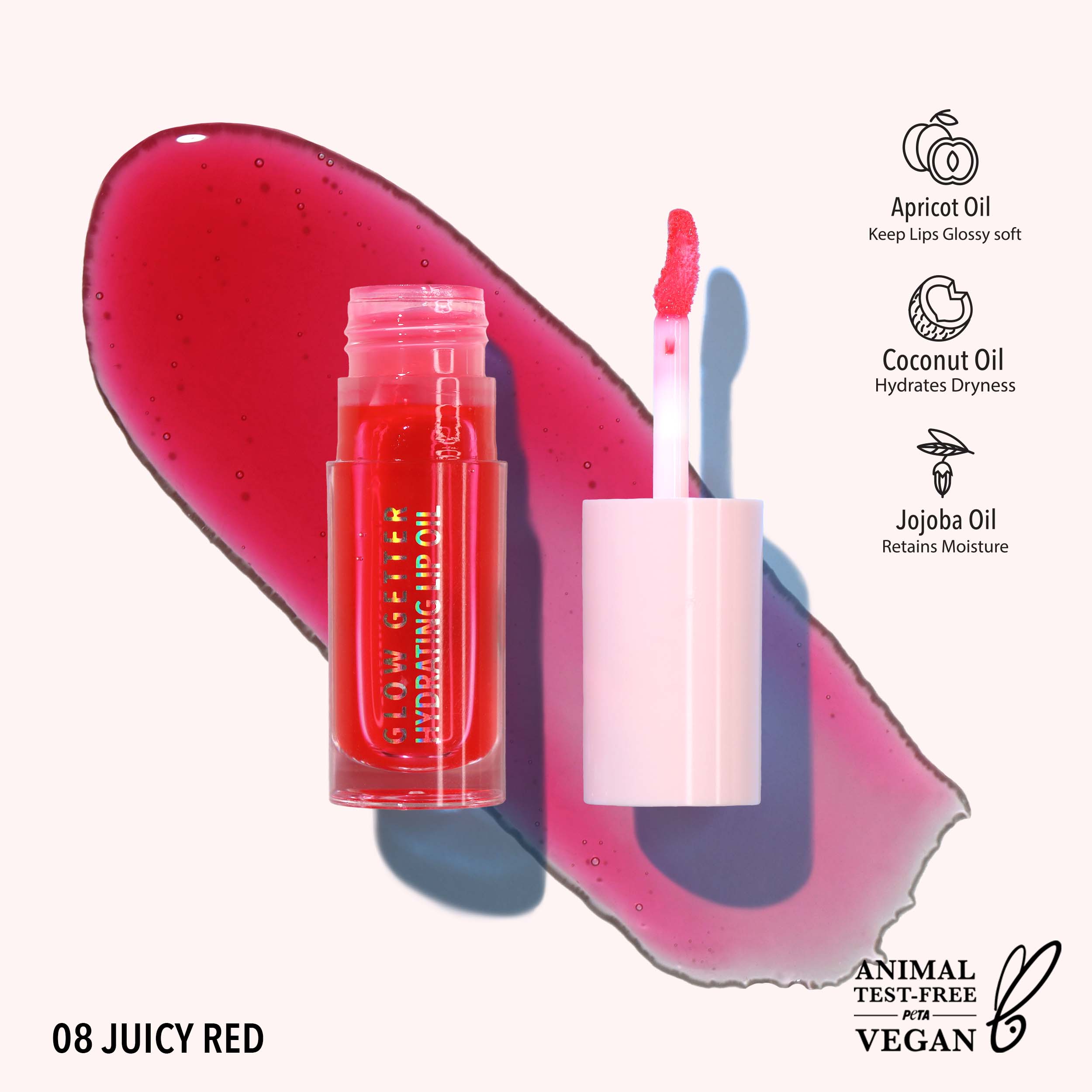 Glow Getter Hydrating Lip Oil 008 Juicy Red