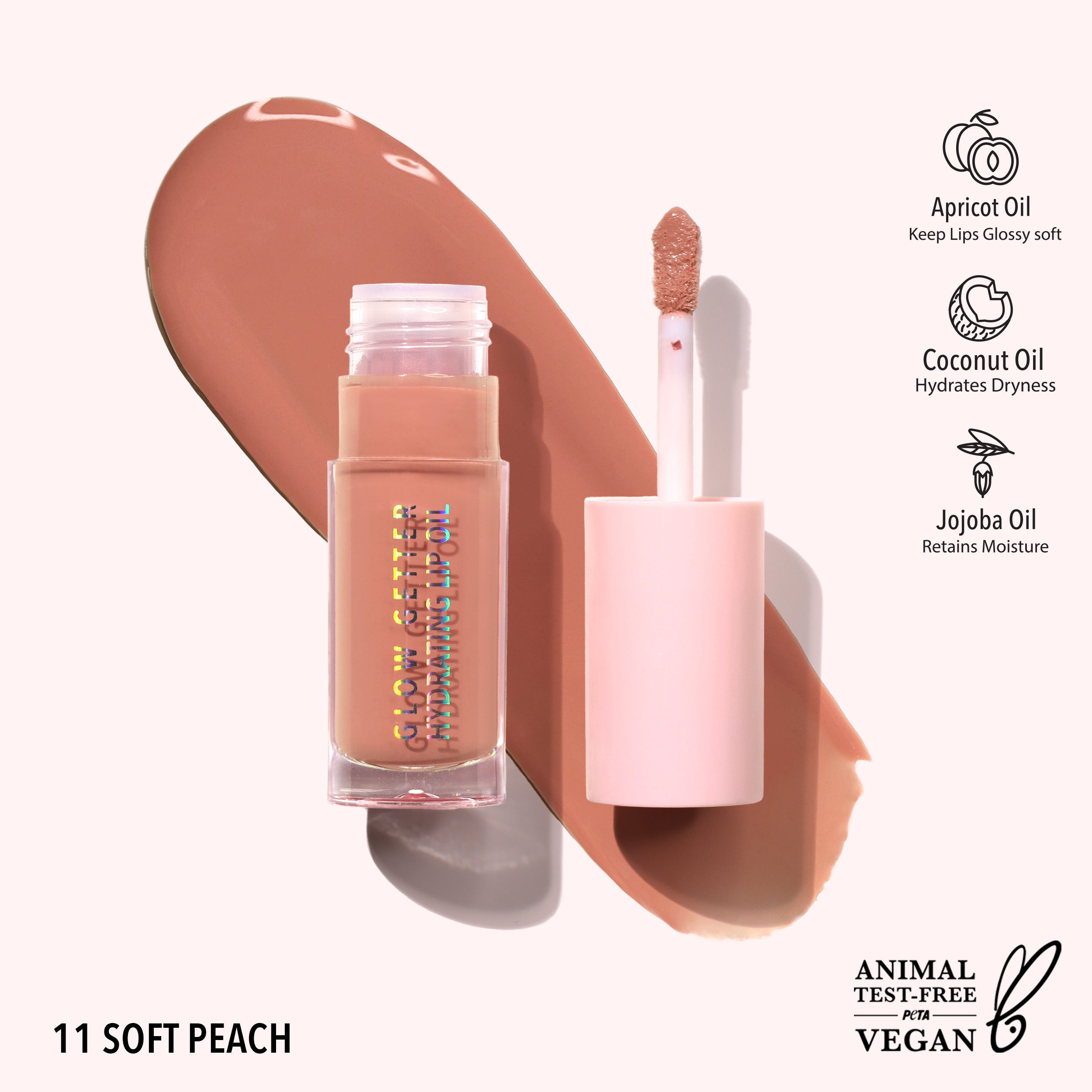 Glow Getter Hydrating Lip Oil 011 Soft Peach