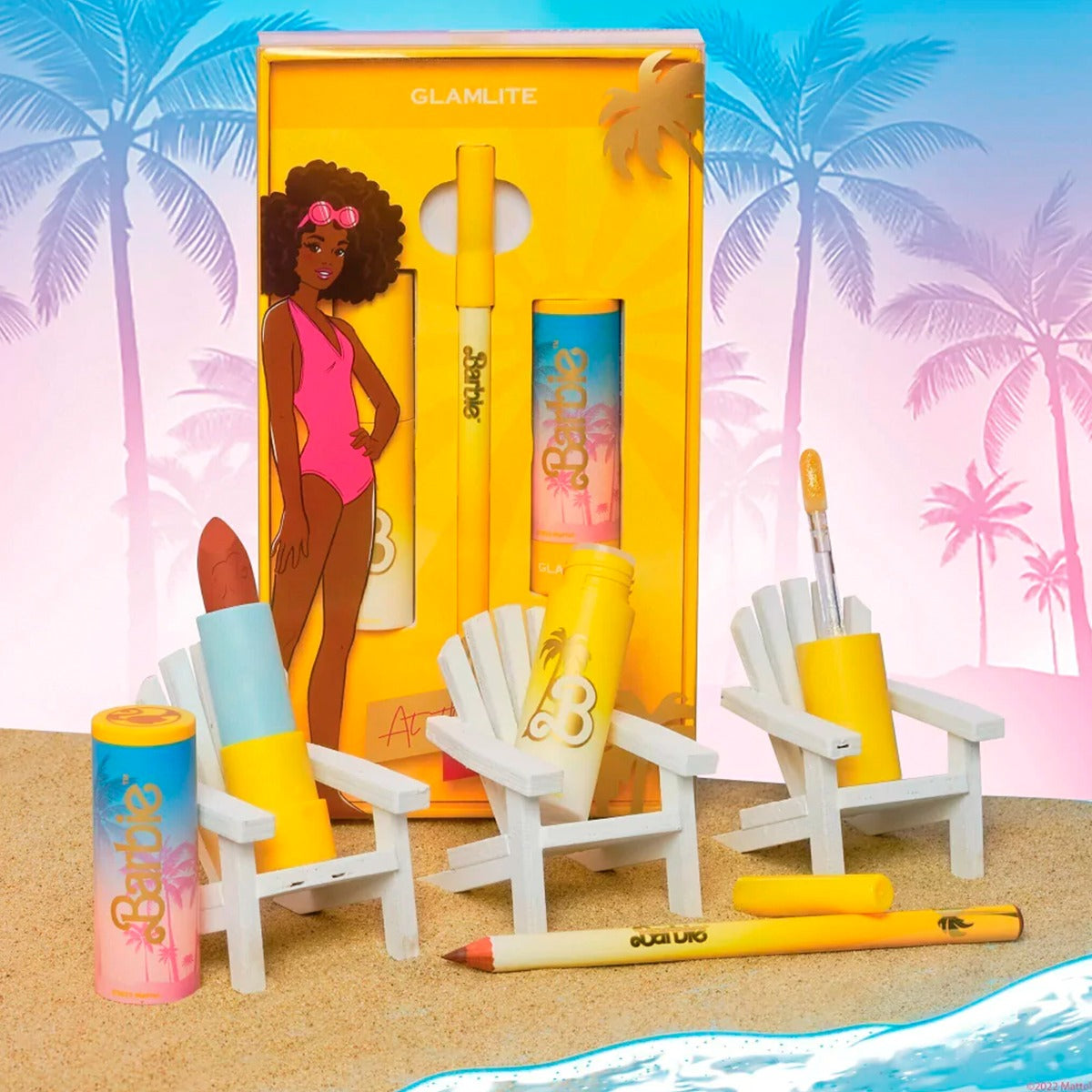 Barbie X Glamlite At The Beach Lip Kit