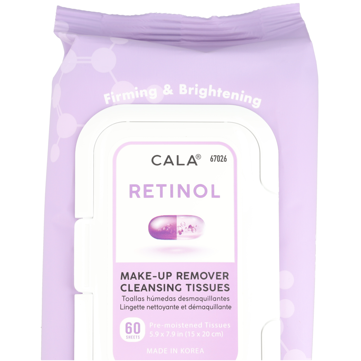 Makeup Remover Cleansing Tissues: Retinol (60 sheets)