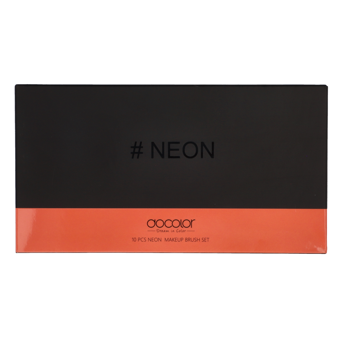 Neon Orange - 10 Pieces Syenthetic Brush Set