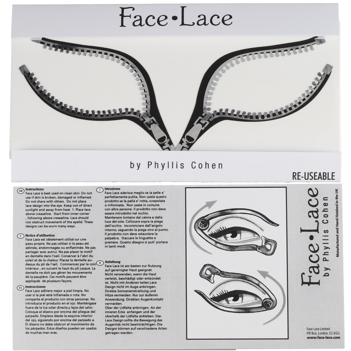 Zippersona / Face Lace by Phyllis Cohen