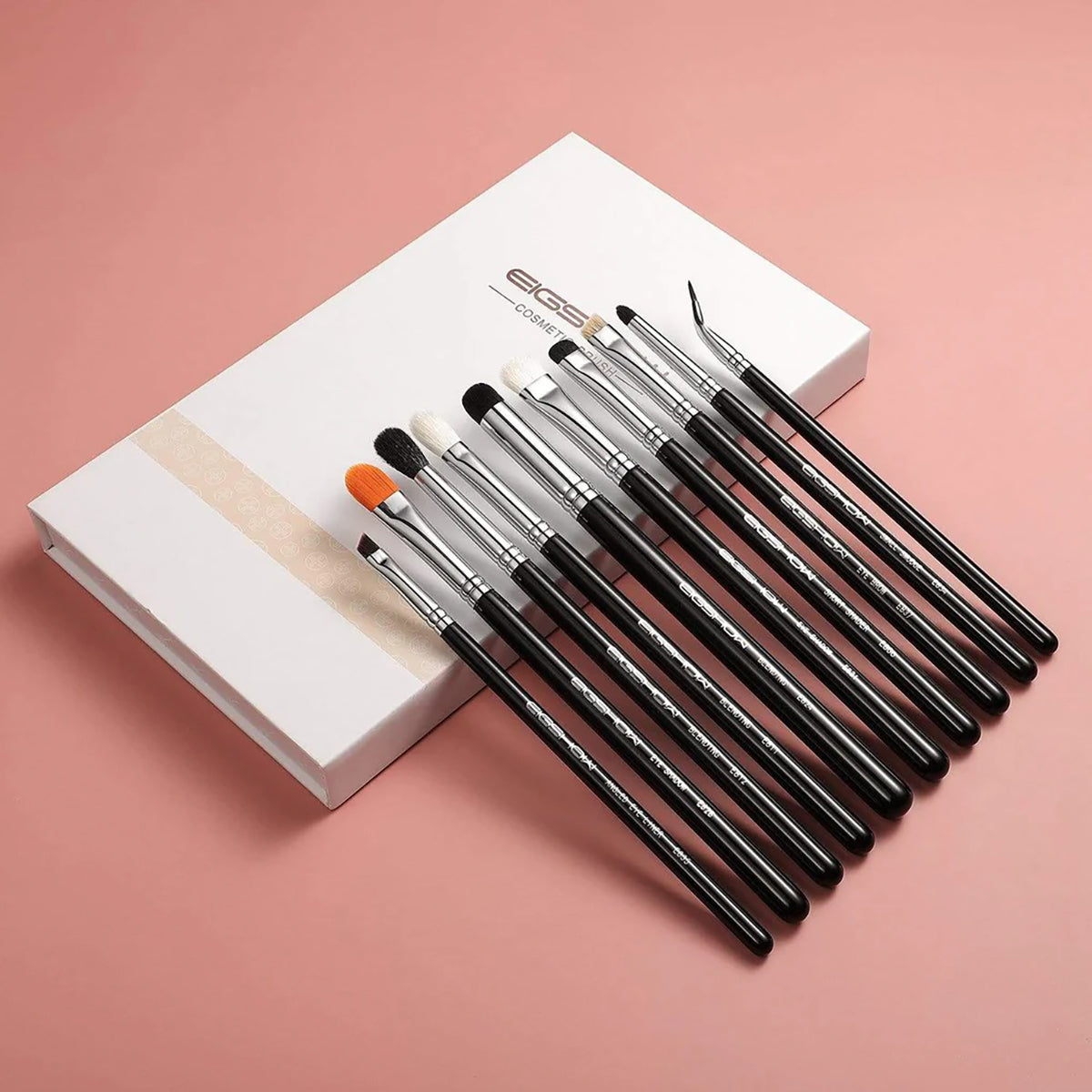 Bright Silver Eye Brush Kit 10 Pcs