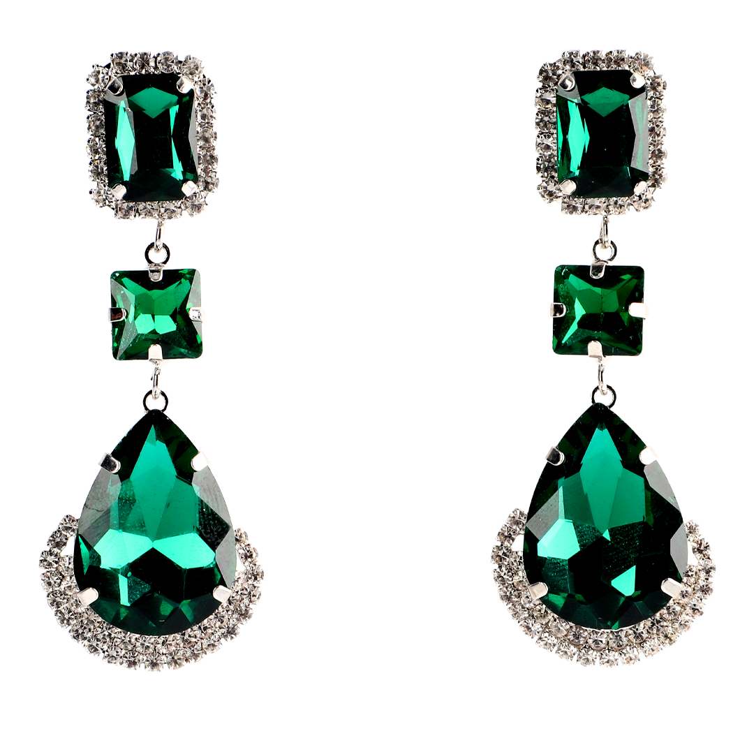 Aretes Piedras Verdes Esmeralda