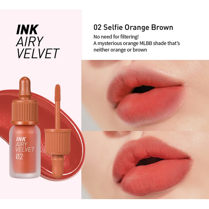 02 Selfie Orange Brown Ink Airy Velvet