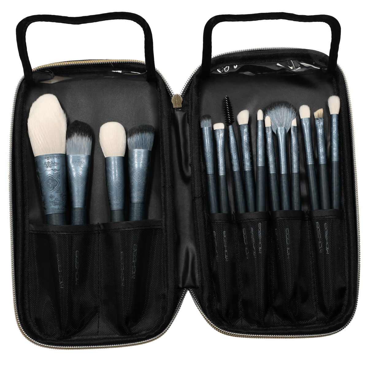 Splendid Series Blue Flying Apsaras Makeup Brush Set 15 Pcs