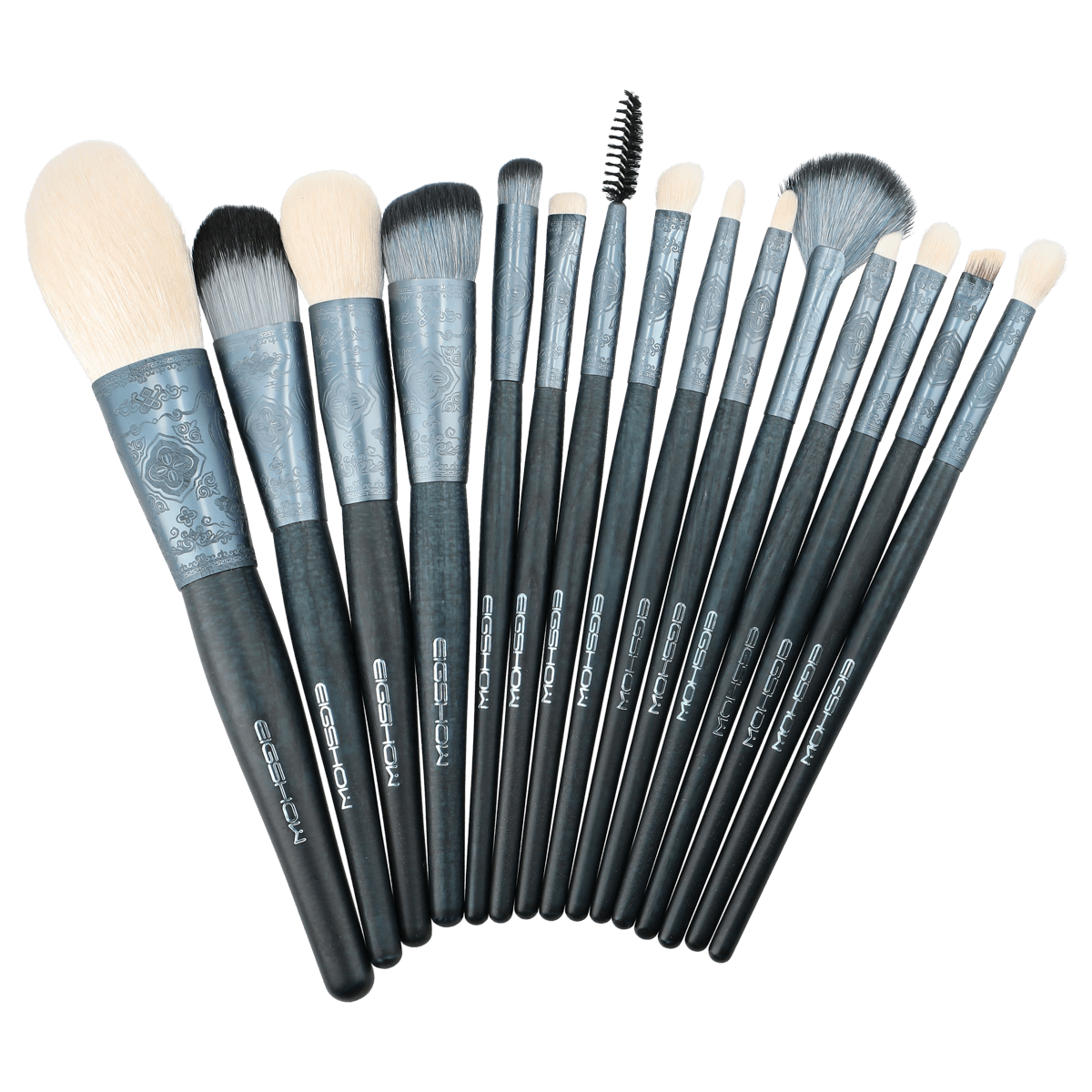 Splendid Series Blue Flying Apsaras Makeup Brush Set 15 Pcs