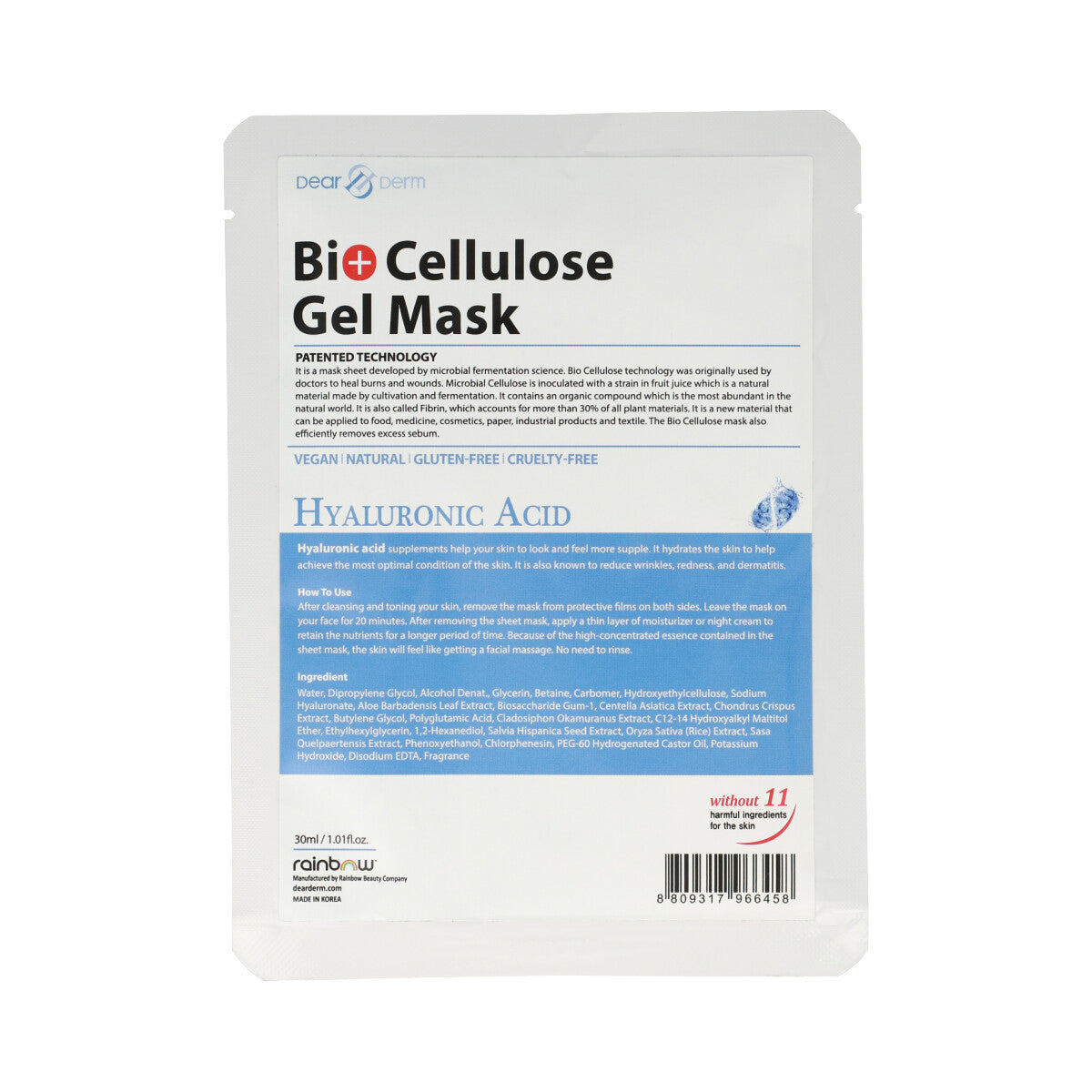 Bio Cellulose Gel Mask Hyaluronic Acid