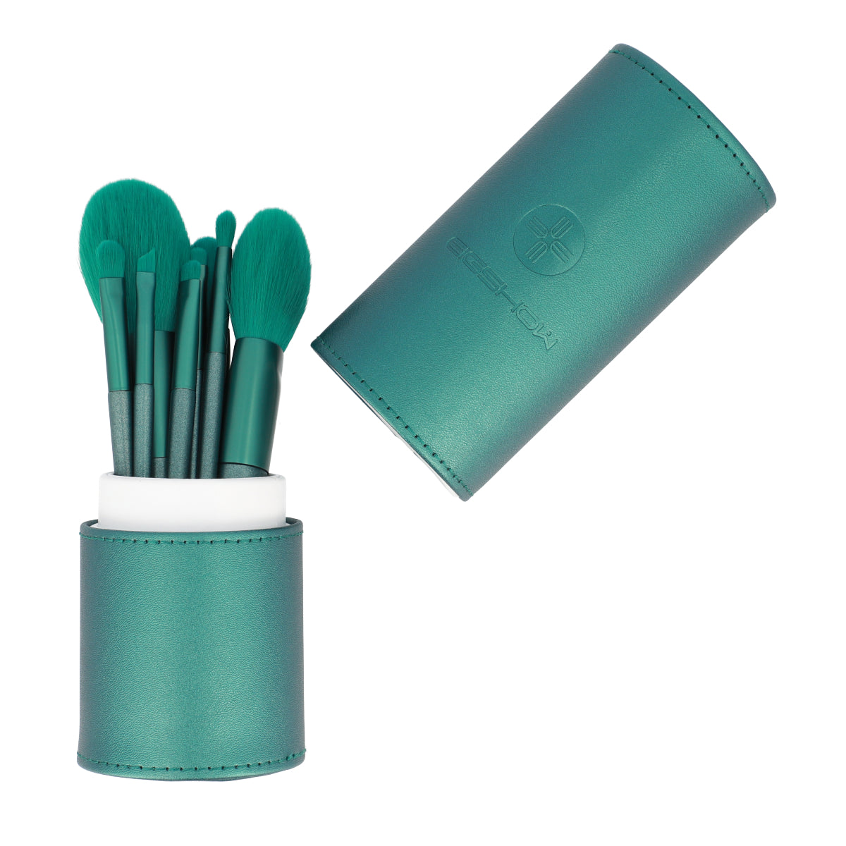 8 Pieces Jade Green Brush Kit With Cylinder / Vegan Series