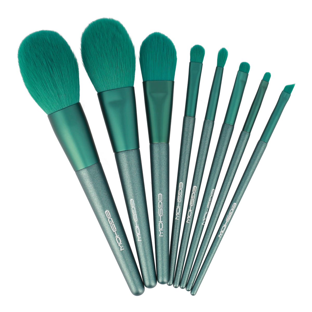 8 Pieces Jade Green Brush Kit With Cylinder / Vegan Series