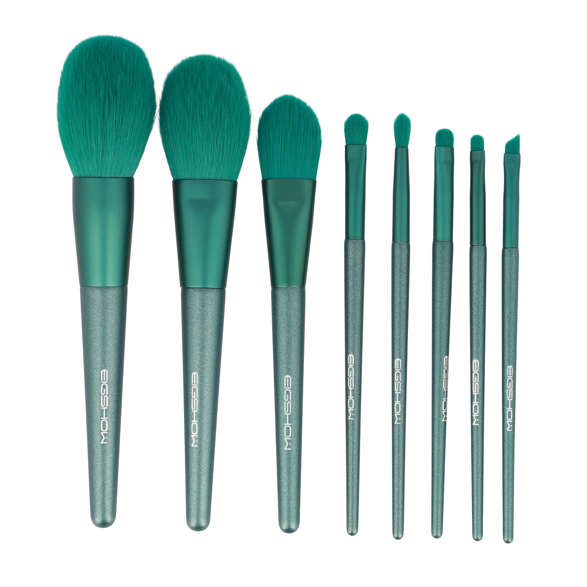 8 Pieces Jade Green Brush Kit With Cylinder / Vegan Series