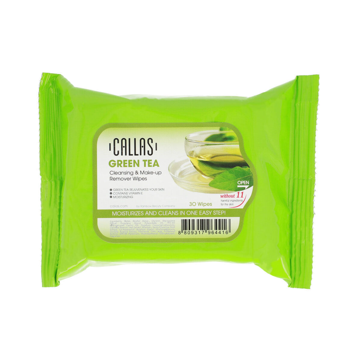 Cleansing and Make Up Remover Wipes Green Tea