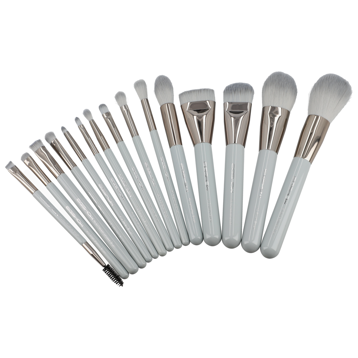 Jade Series Baby Blue Makeup Brush Kit 15 Pieces