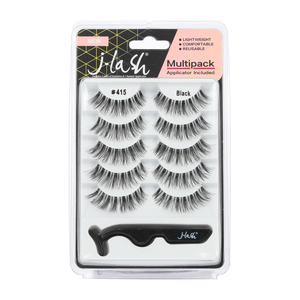 Multipack pestañas J-Lash #415 Black con aplicador