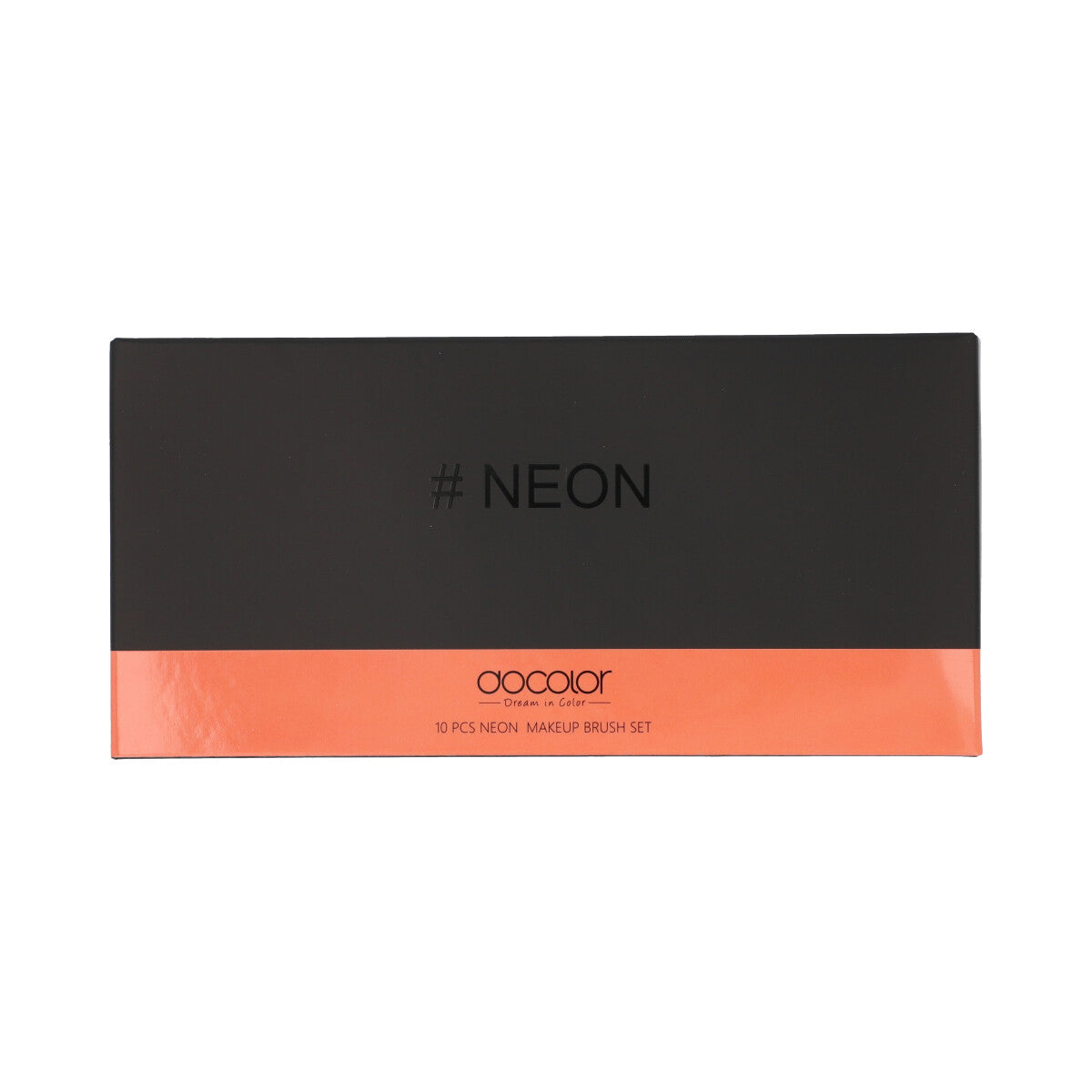10 Pieces Neon Peach Makeup Brush Set Docolor