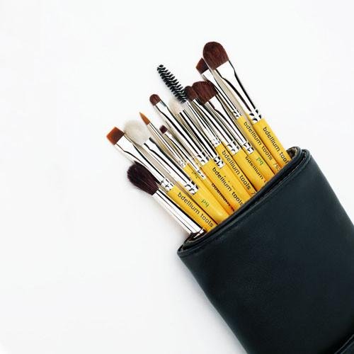 Travel Eyes 12pc. Brush Set with Roll-up Pouch