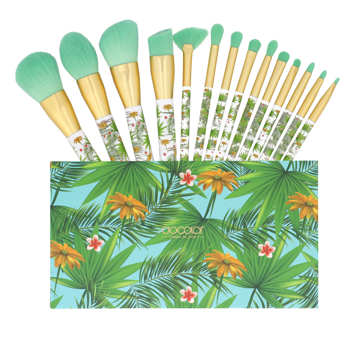 Tropical 14 piece Makeup Brush / Set de Brochas